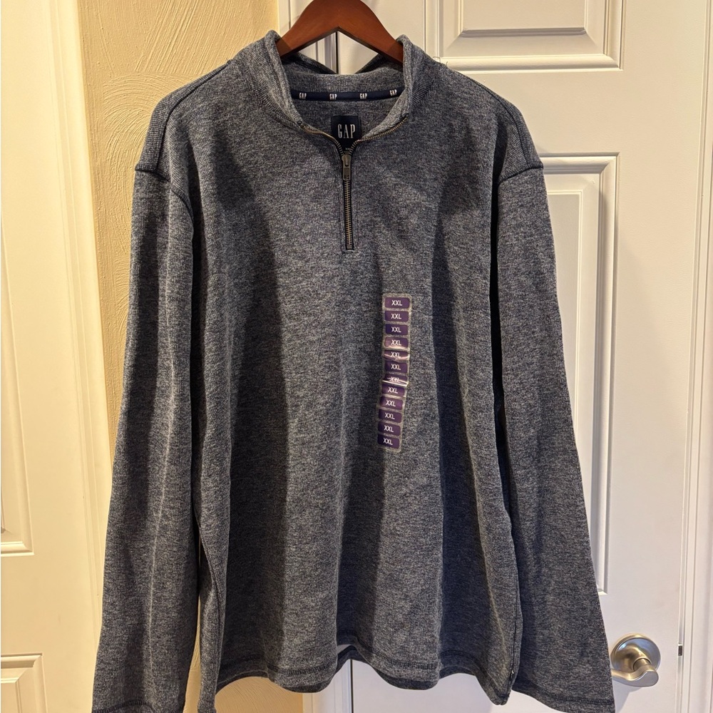 GAP Men's Heathered Gray Zip-Up Sweater